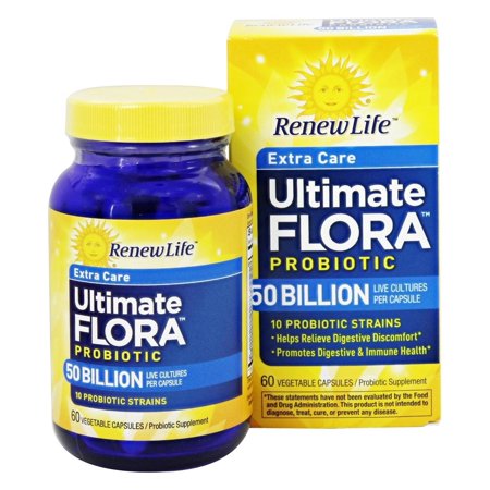 Renew Life - Ultimate Flora Extra Care Probiotic - 60 Vegetarian Capsules Formerly Critical Care