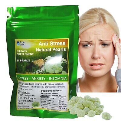 Stress Insomnia Anxiety Relief HERBAL PEARLS Passiflora Valerian St. John 60 Bag