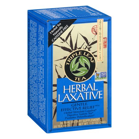 Triple Leaf Tea Bags, Herbal Laxative, 1.27 Ounce Box, 20 Count Bags
