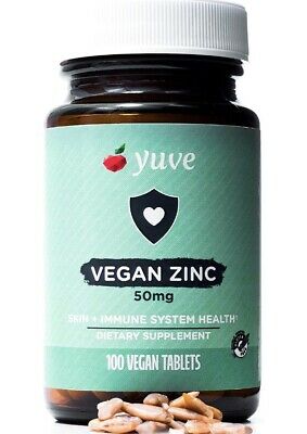 Vegan Natural Zinc 50mg Supplement - Boosts Your Immune System 100 Vege