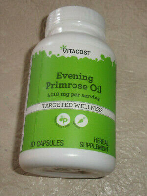 Vitacost Evening Primrose Oil -1110 mg per serving- 60 capsules- Sealed